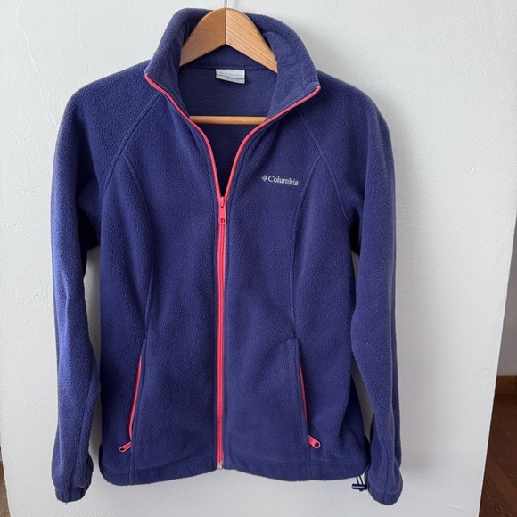 Columbia purple with pink trim fleece zip up jacket Size Small - Picture 1 of 8